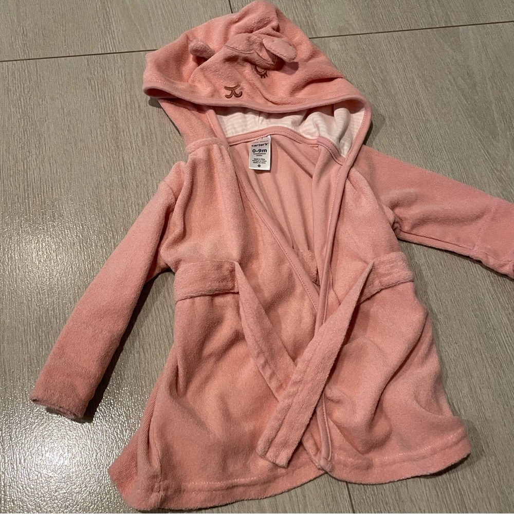 Baby bathrobe carters pink lamb